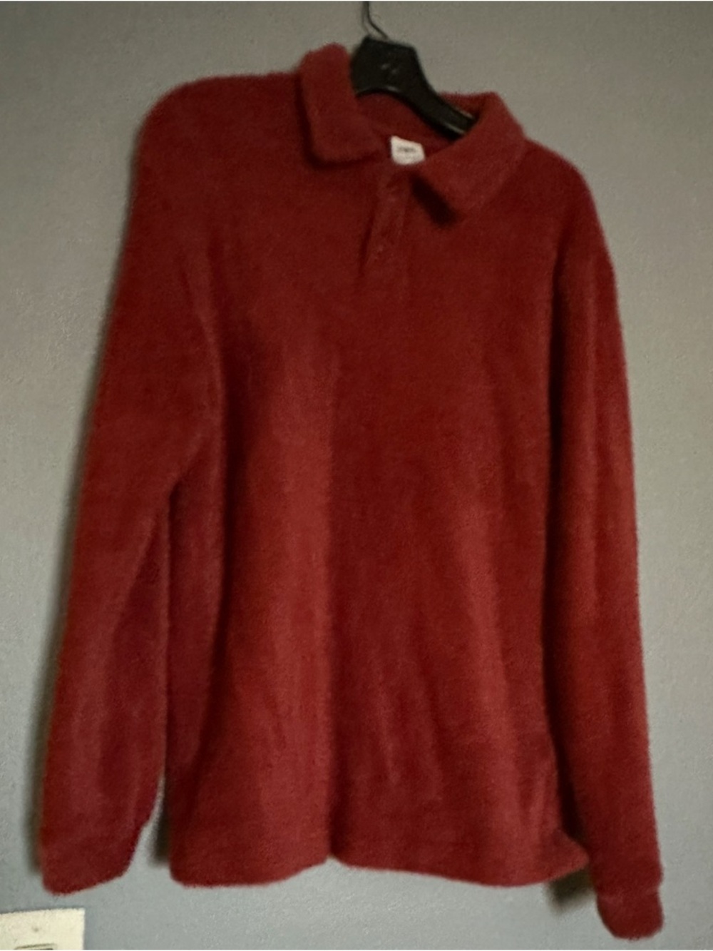 ZARA SWEATSHIRT RED FLEECE LONG SLEEVES COLLARED POLO SWEATER